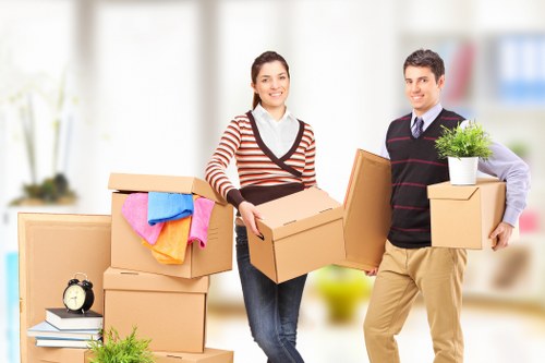 Professional flat removals in Boundsgreen with moving van and boxes