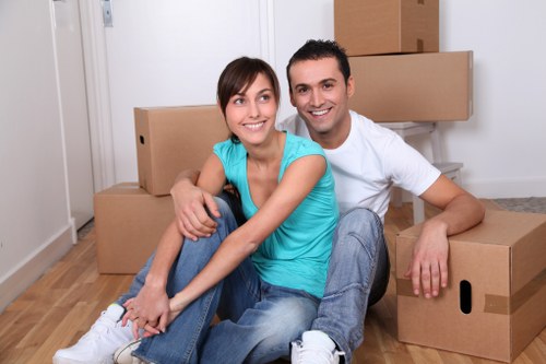 Neatly stacked household items stored safely for later use