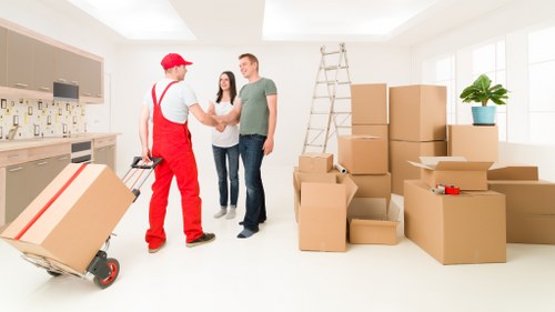 Storage shelves with organized belongings in Boundsgreen