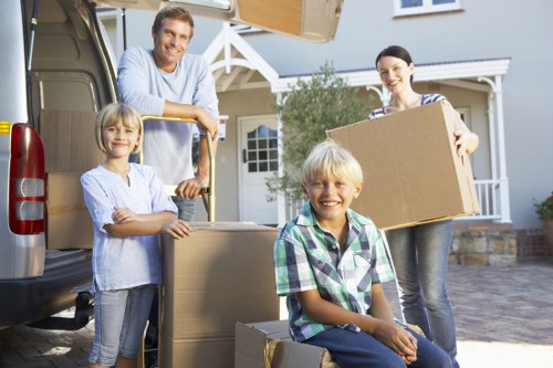 Packing and labeling boxes for household storage in Boundsgreen