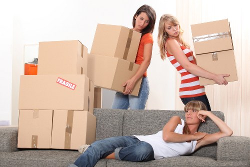 Charity donation items prepared for reuse from storage